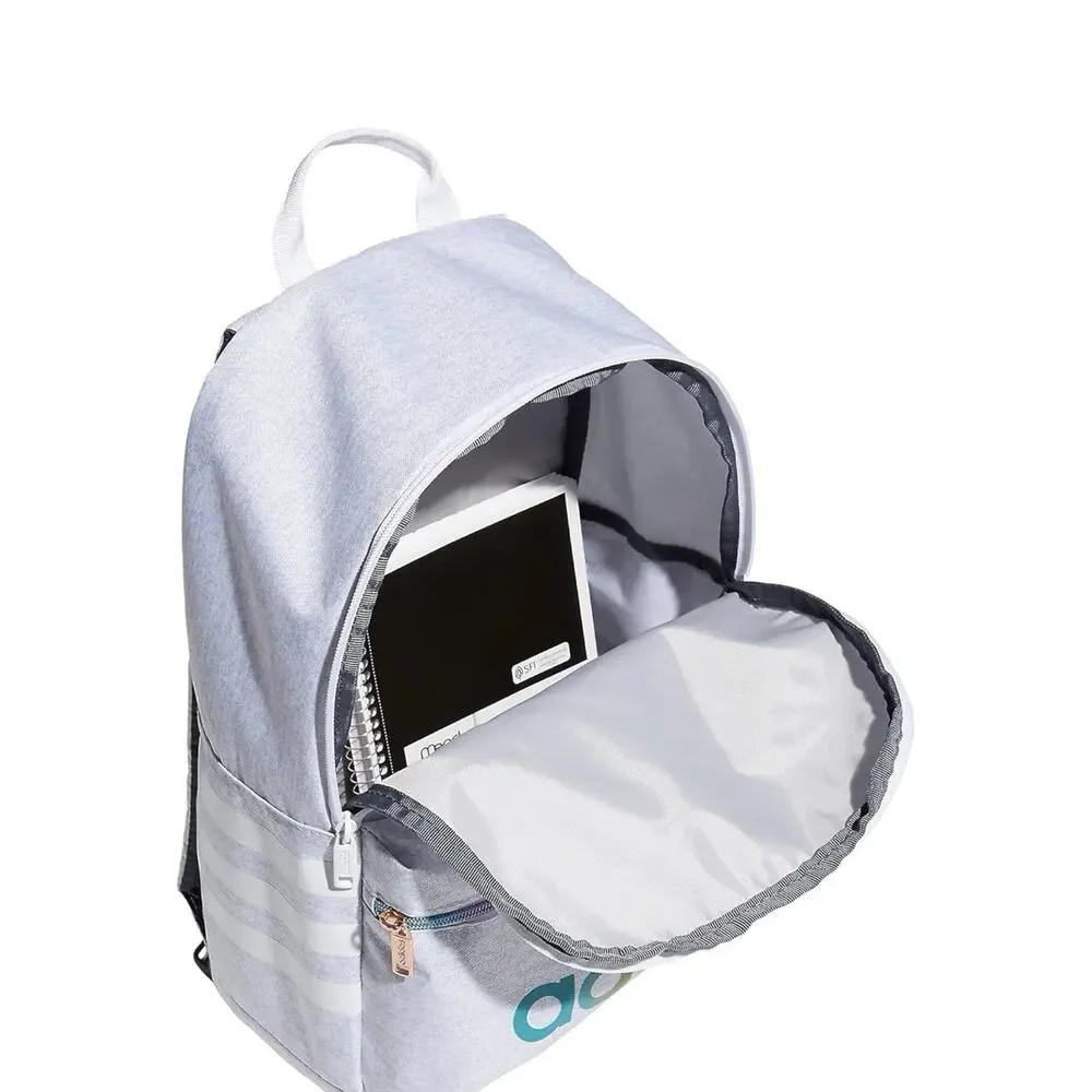 ADIDAS Classic Youth 3S Backpack Jersey White/Rose Gold Rainbow Bookbag NWT - Picture 3 of 5